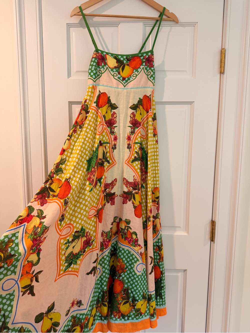 Alemais Green Multi-Color Fruit Print Maxi Dress
